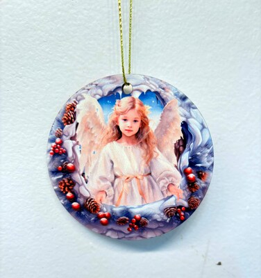 Girl Angel Ornament 3D effect Christmas tree decor Fast Free Shipping - image3